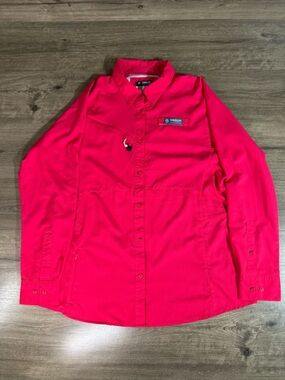 Magellan Outdoors Pros Semi-Fitted Fish Long Sleeve Button Down Shirt Size XL